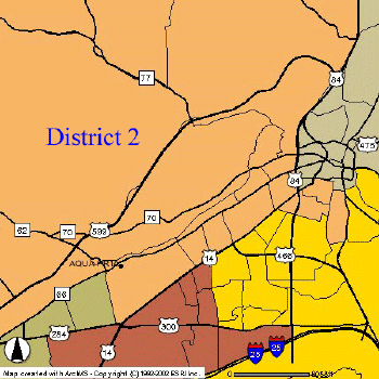 Map of District 2 boundaries